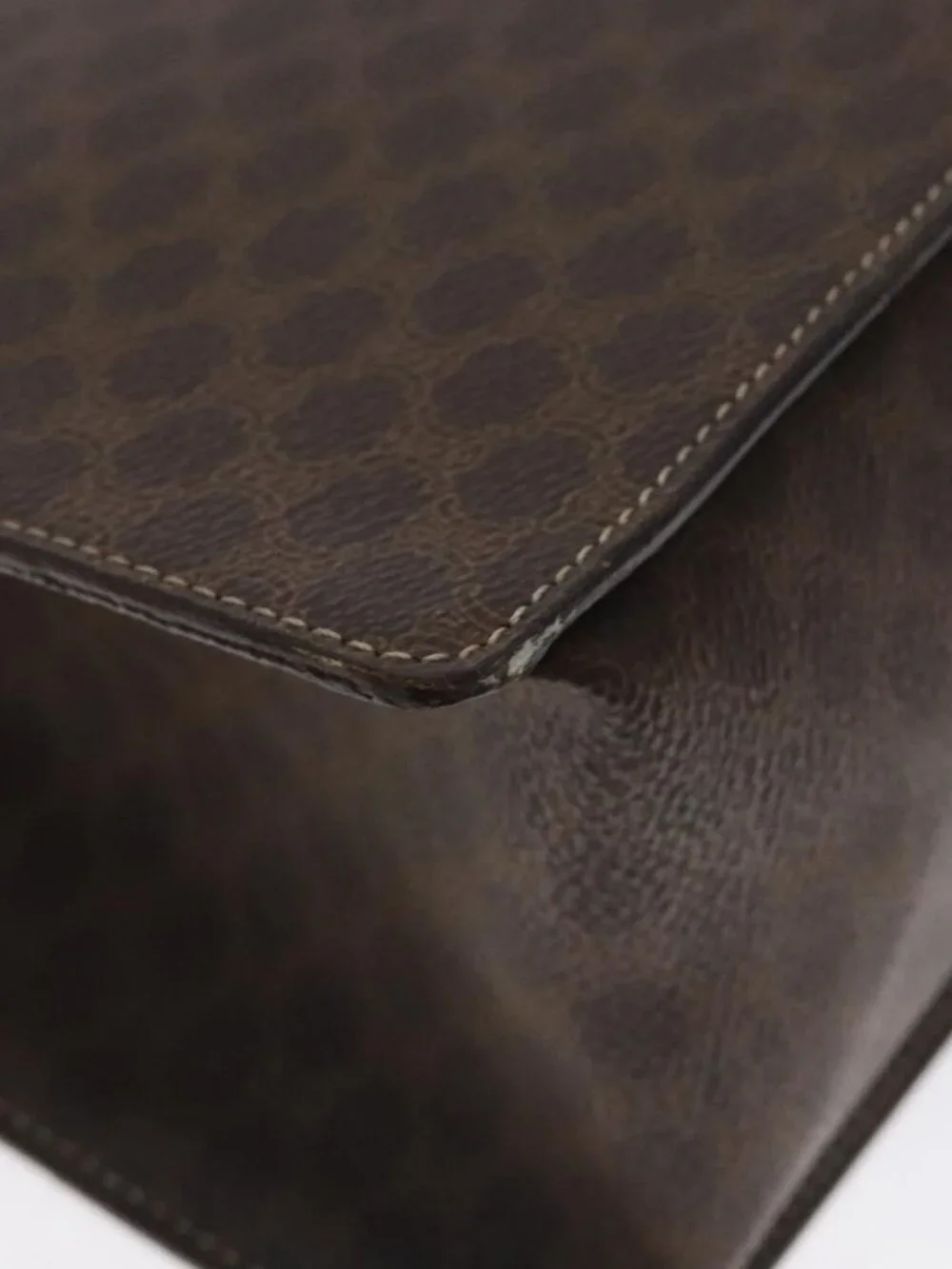 Authentic CELINE Macadam Canvas Shoulder Bag PVC Brown Gold - Picture 15 of 16